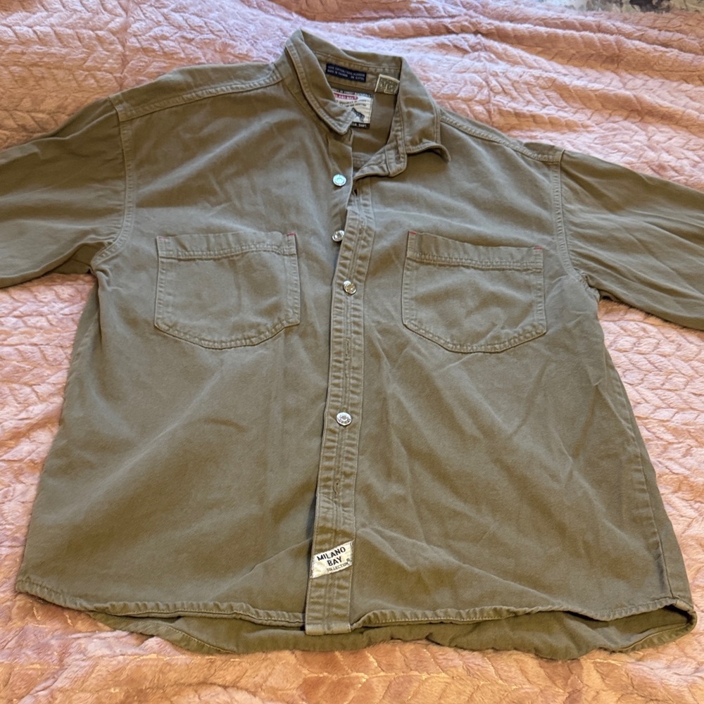 Men's Casual Button Down Shirt - Khaki - Picture 5 of 9